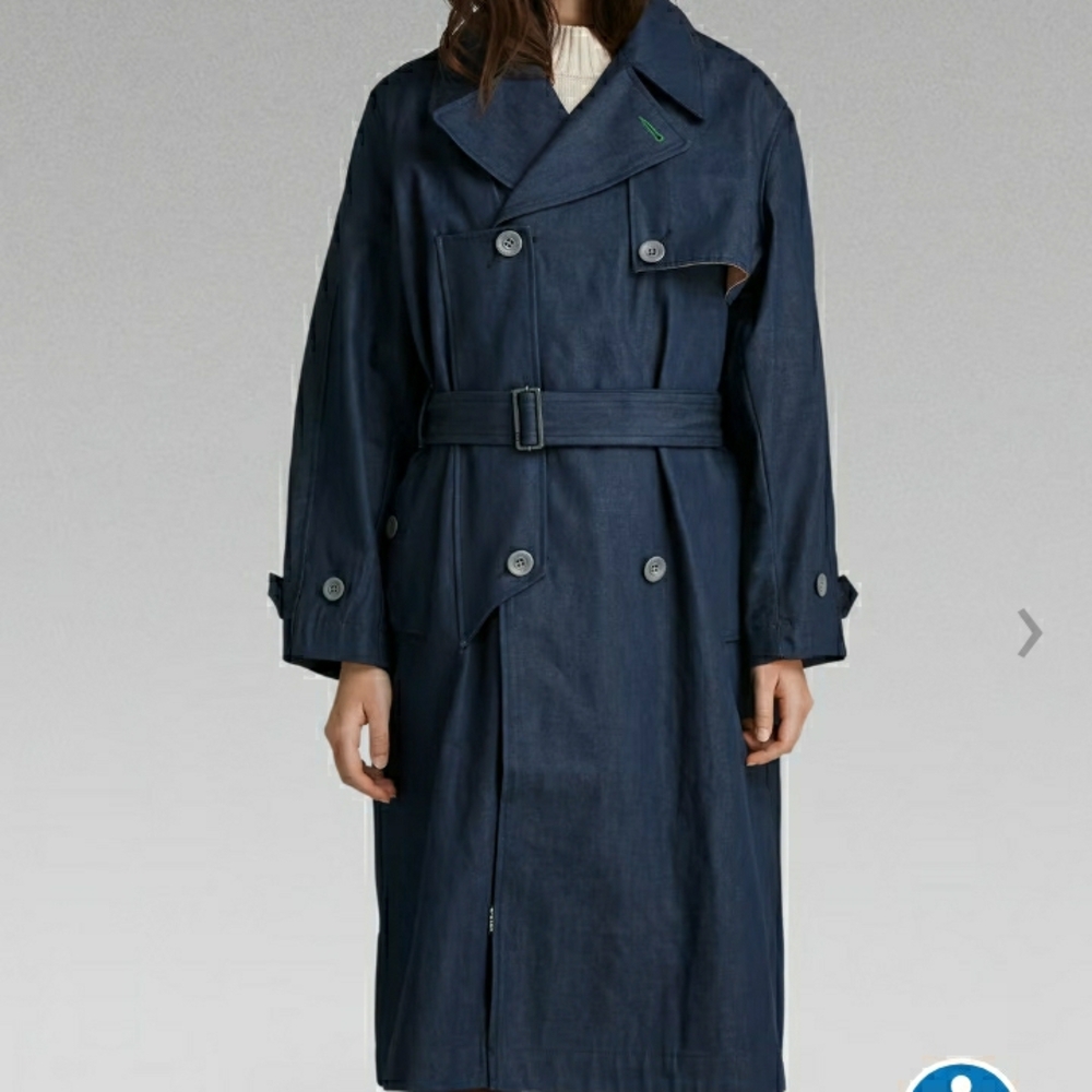 Stylish Navy Blue Trench Coat